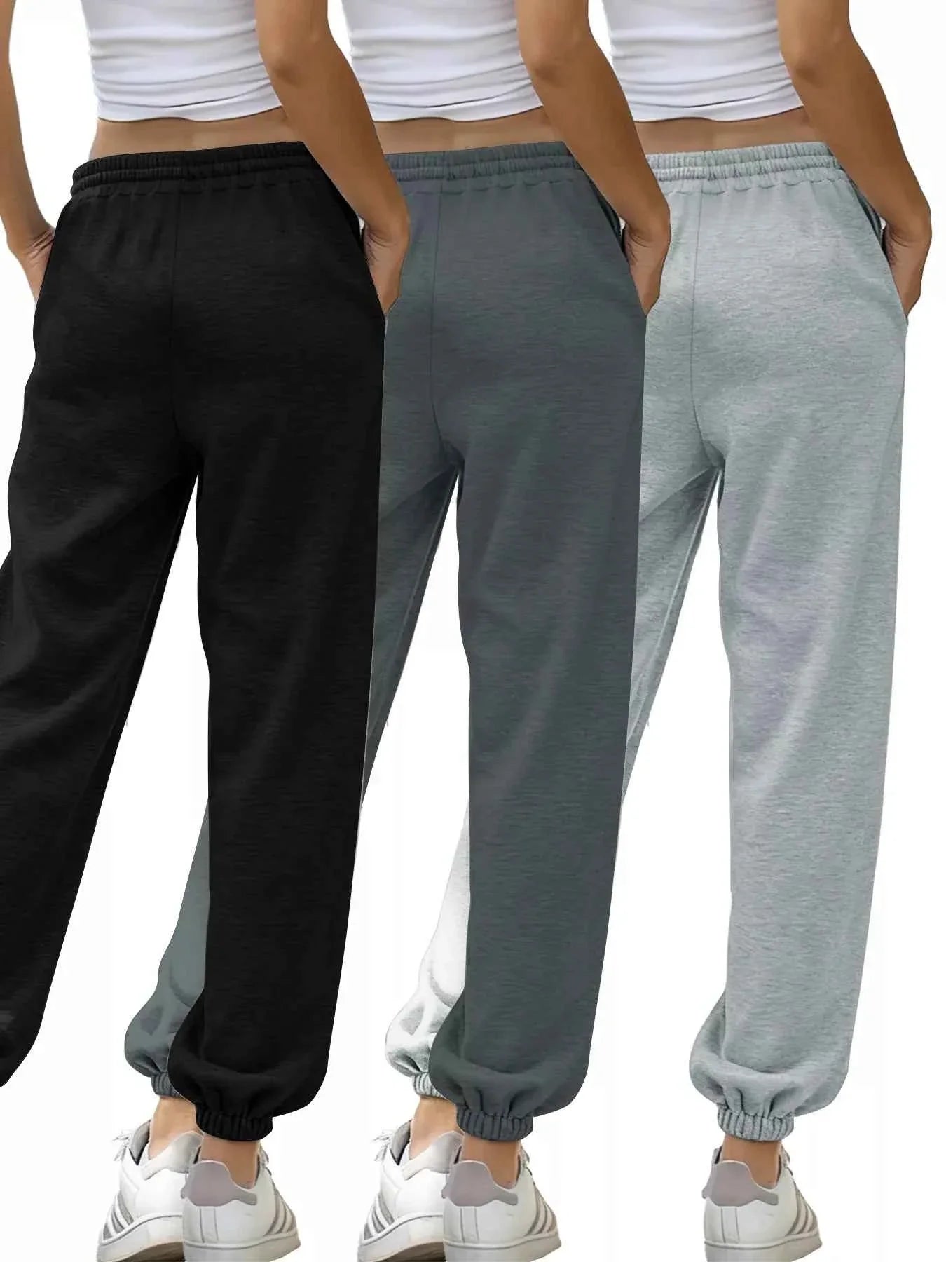 3 Piece Drawstring Joggers with Pockets