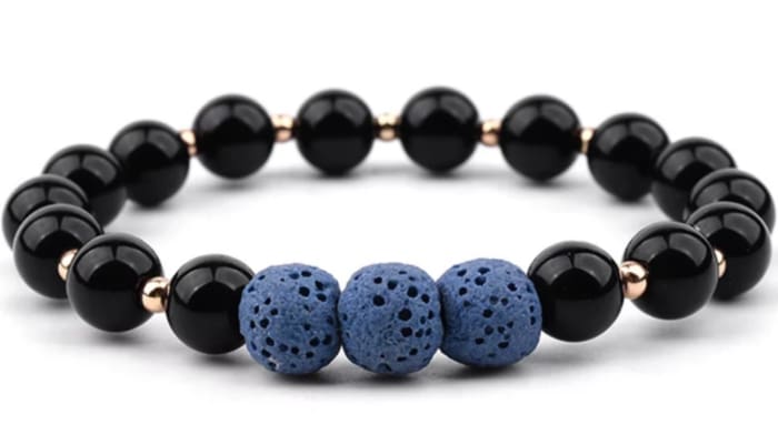 Lava Stone Bracelet - Black Dark Blue
